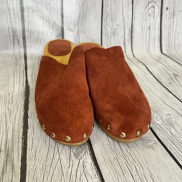 Mango Brown Suede Clog Sandals - Picture 2 of 11